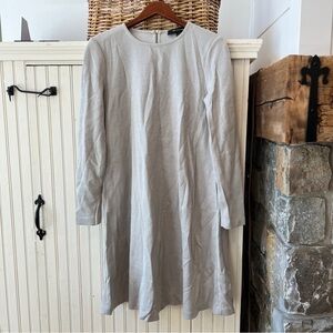 St John Gray Silver Knit Midi Dress Long Sleeves Size 6